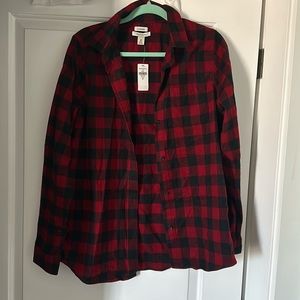 LL Bean Women's Scotch Plaid Flannel Shirt, Relaxed M Tall NWT